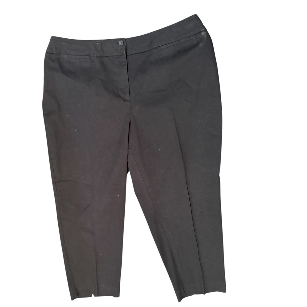 Talbots Woman Heritage Black Tapered Leg Ankle Pants 18W Cotton Stretch